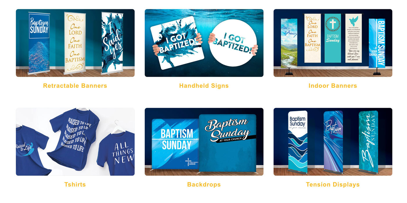 Baptism banner ideas