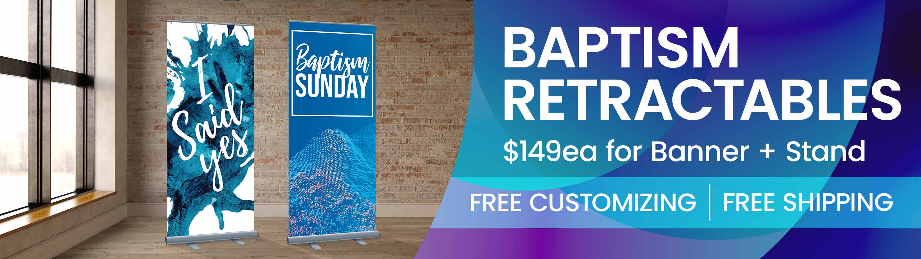 Baptism Banner Stands